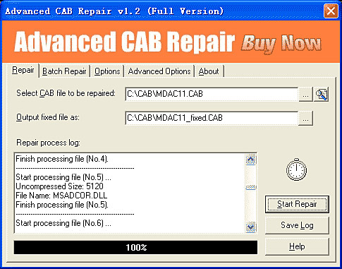 Advanced CAB Repair Screenshot