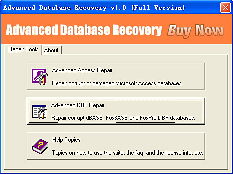 Advanced Database Recovery Screenshot