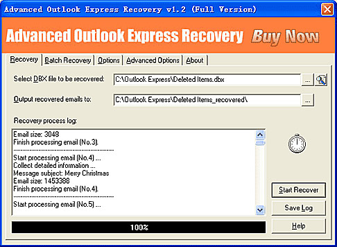 Advanced Outlook Express Recovery Screenshot