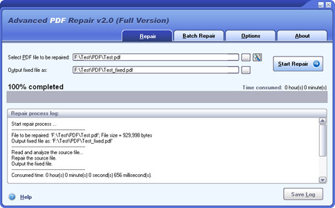Advanced PDF Repair Screenshot