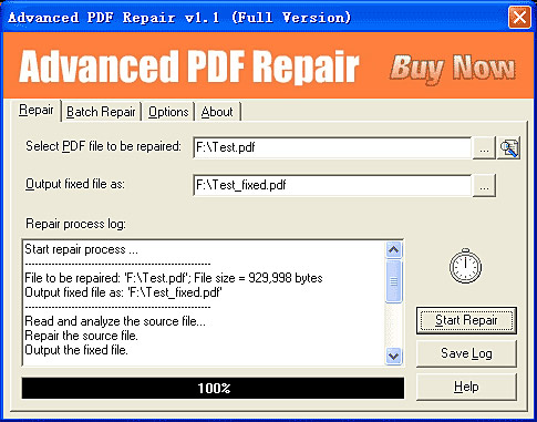 Advanced PDF Repair Screenshot