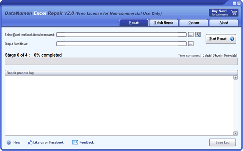 Screenshot for DataNumen Excel Repair 2.0