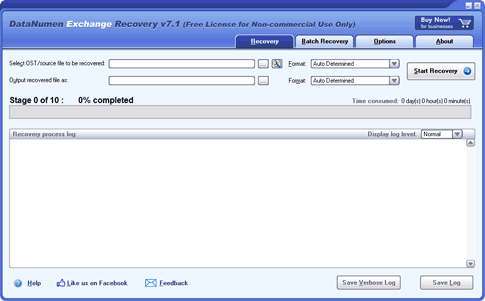 DataNumen Exchange Recovery screen shot