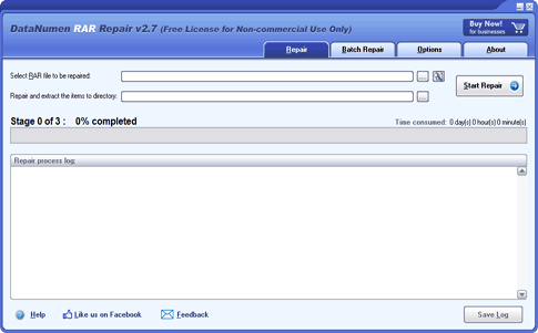 DataNumen RAR Repair Screenshot