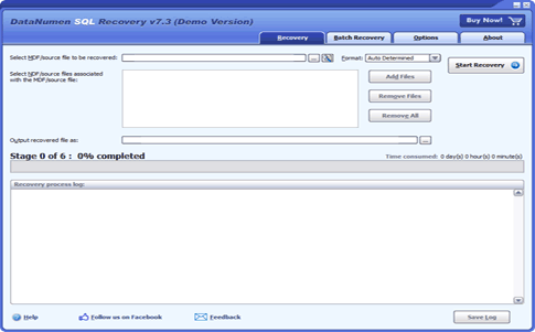 DataNumen SQL Recovery Screenshot