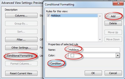 Highlight Holidays via Conditional Formatting