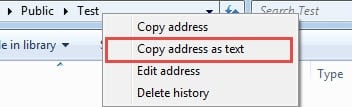 Copy Address as Text