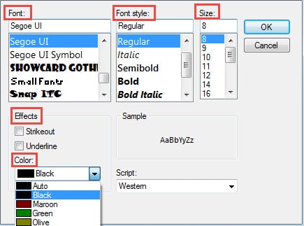 Adjust Font Sizes