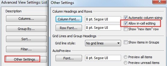 Allow in-cell editing