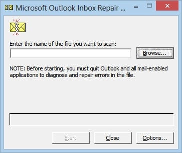 Repair Outlook File by Scanpst.exe