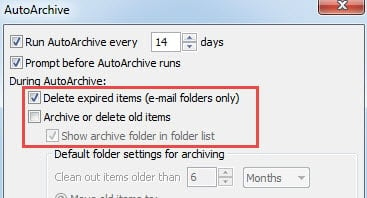 Automatically Delete Expired Emails via Auto-Archive