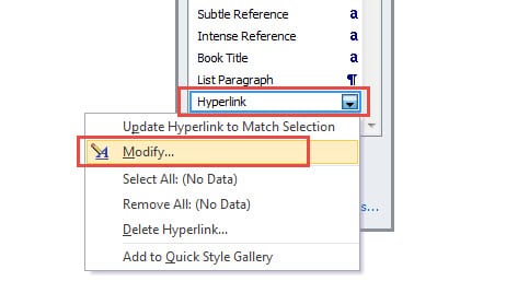 Modify Hyperlink Style