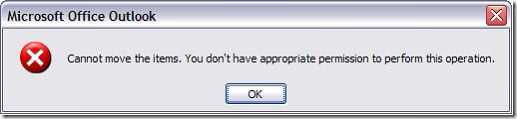 Outlook Error: No Permission to the File