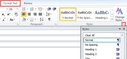 Open Style and Formatting Pane