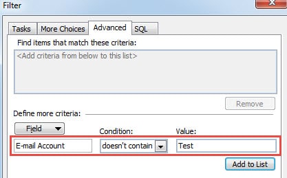 Filter Specification to Hide Flagged Items of Unwanted Accounts