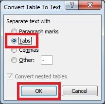 Choose “Tabs” 