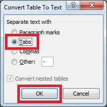 Choose “Tabs” 