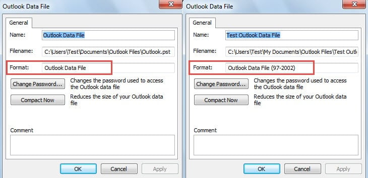 Check the Format of Your Outlook File