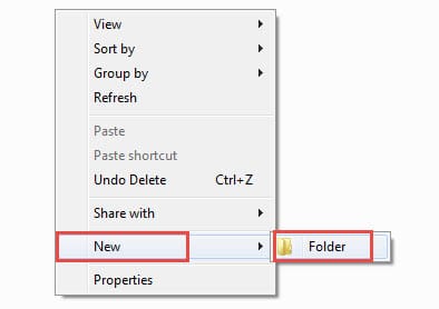 Create a New Folder under C Disk