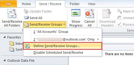 Define Send/Receive Groups