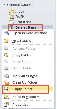 Empty Deleted Items Folder