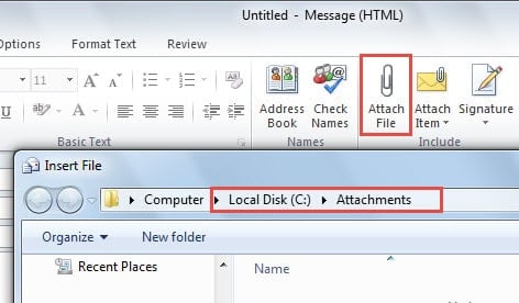 Folder for Inserting Attachments