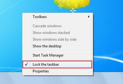 Lock the Taskbar