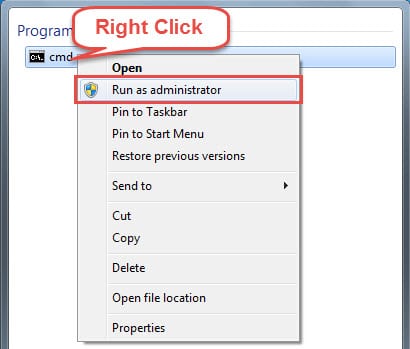 Open Command Prompt as Administrator