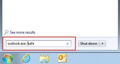 Start Outlook in Safe Mode