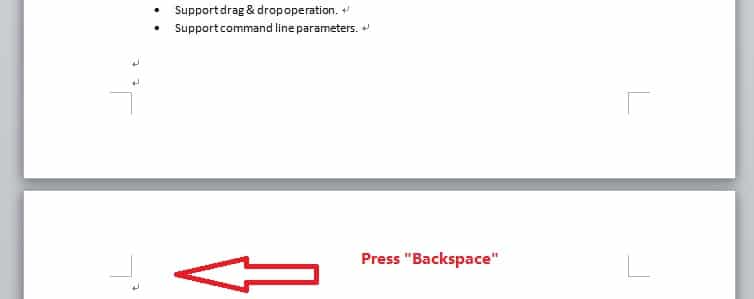 Press “Backspace” key