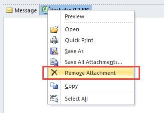 Remove Attachment by Right Click