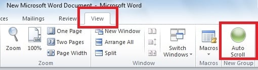 Click “Auto Scroll” button