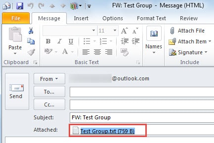 Attached Contact Group in TXT Format