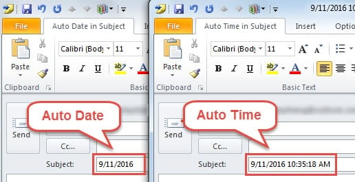 Auto Add Current Date & Time to the Subjects