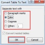How to Convert Between Text and Table in Outlook Messages