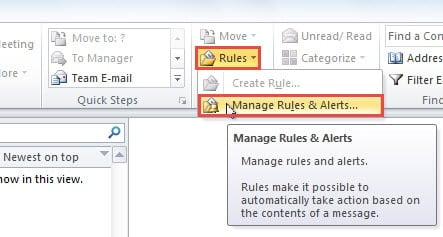 Manage Rules & Alerts