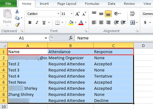 Meeting Attendee List & Meeting Responses