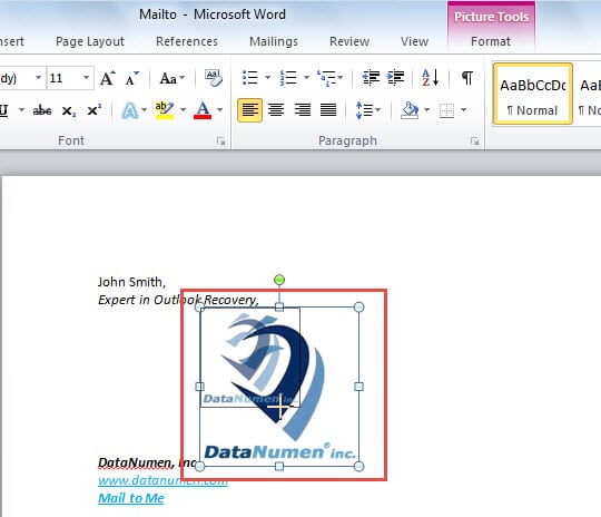  Resize in MS Word