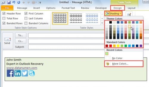 How to Add Background Color to Your Outlook Signature