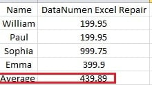 Add an Average Row