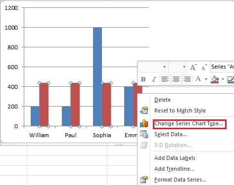 Choose Change Series Chart Type