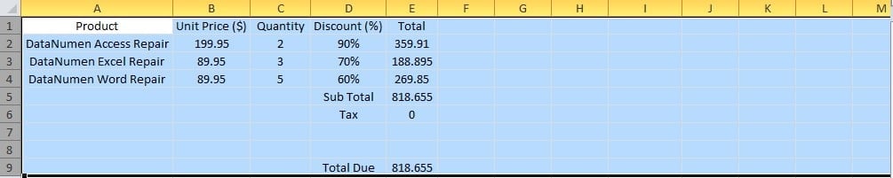 Select Whole Rows