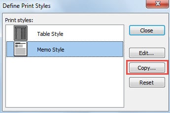 Copy the Print Style
