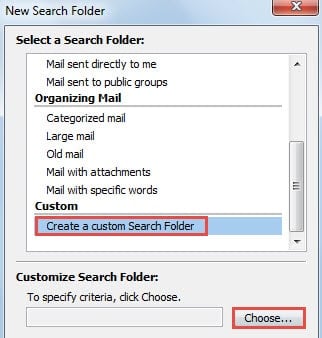 Create a custom Search Folder