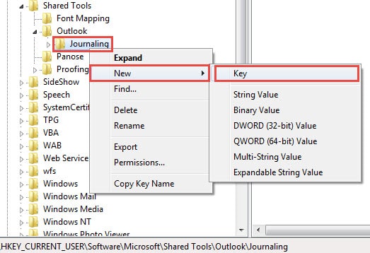 Create a New Key for the Custom Journal Entry Type