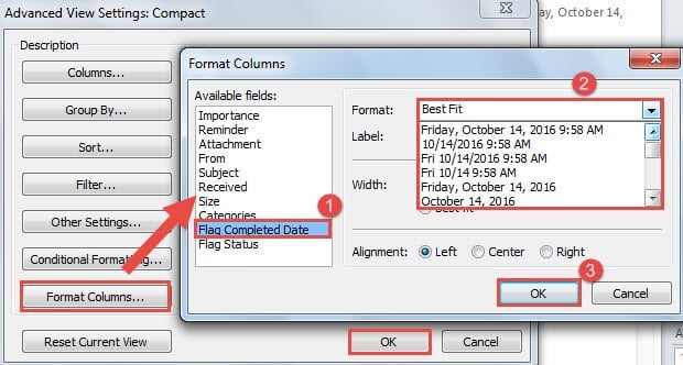 Format Flag Completed Date