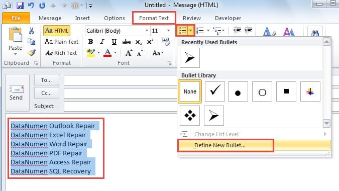 How to insert Check Box