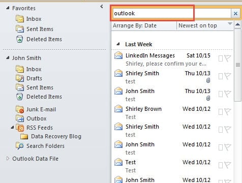 Search Results in Filtered View