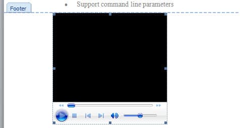 A Media Player Has Been Inserted in Footer Area