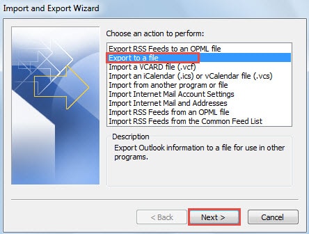 Export to a file